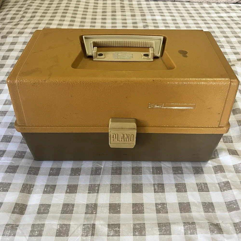 VTG 1979 Plano 3 Tray‎ Tackle Box Fishing Outdoor Camping USA Made Handle